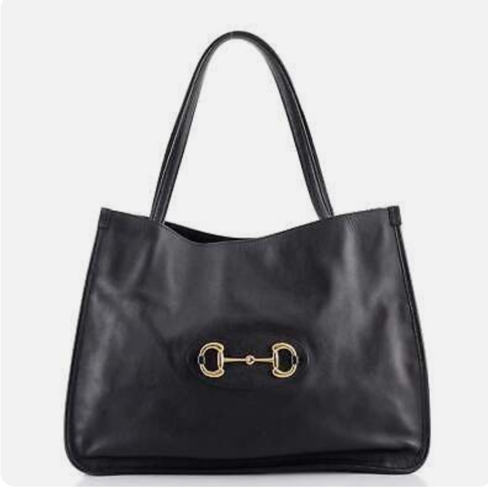Gucci Horsebit 1955 Tote Leather Medium Black